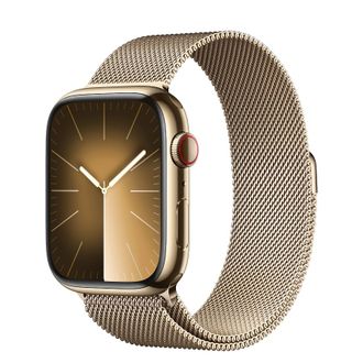 Apple Watch Series 9 GPS + Cellular 41mm Gold S. Steel Case w. Gold Milanese Loop (MRJ73) - фото 1