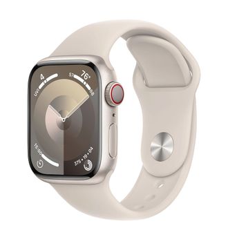 Apple Watch Series 9 GPS + Cellular 41mm Starlight Alu. Case w. Starlight Sport Band - S/M (MRHN3) - фото 1