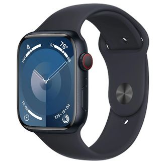 Apple Watch Series 9 GPS + Cellular 45mm Midnight Aluminum Case w. Midnight Sport Band - S/M (MRMC3) - фото 1