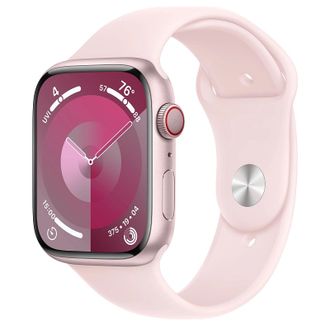 Apple Watch Series 9 GPS + Cellular 45mm Pink Alu. Case w. Light Pink Sport Band - S/M (MRMK3) - фото 1