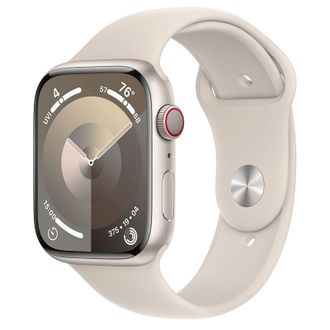 Apple Watch Series 9 GPS + Cellular 45mm Starlight Alu. Case w. Starlight Sport Band - M/L (MRM93) - фото 1