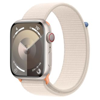 Apple Watch Series 9 GPS + Cellular 45mm Starlight Alu. Case w. Starlight Sport Loop (MRMA3) - фото 1