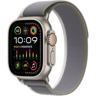 Apple Watch Ultra 2 GPS + Cellular 49mm Titanium Case with Green/Gray Trail Loop - M/L (MRF43) - фото 1 Apple Watch Ultra 2 GPS + Cellular 49mm Titanium Case with Green/Gray Trail Loop - M/L (MRF43) - фото 1