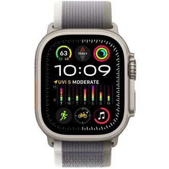 Apple Watch Ultra 2 GPS + Cellular 49mm Titanium Case with Green/Gray Trail Loop - M/L (MRF43) - фото 2 Apple Watch Ultra 2 GPS + Cellular 49mm Titanium Case with Green/Gray Trail Loop - M/L (MRF43) - фото 2