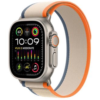 Apple Watch Ultra 2 GPS + Cellular 49mm Titanium Case with Orange/Beige Trail Loop - M/L (MRF23) - фото 1
