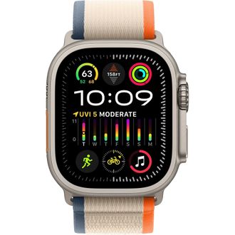Apple Watch Ultra 2 GPS + Cellular 49mm Titanium Case with Orange/Beige Trail Loop - M/L (MRF23) - фото 2