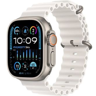 Б/У Apple Watch Ultra 2 GPS + Cellular 49mm Titanium Case with White Ocean Band (MREJ3) - фото 1 Б/У Apple Watch Ultra 2 GPS + Cellular 49mm Titanium Case with White Ocean Band (MREJ3) - фото 1