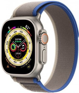 Смарт-часы Apple Watch Ultra GPS + Cellular 49mm Titanium Case with Blue/Gray Trail Loop - M/L (MQF33/MQEJ3) - фото 1