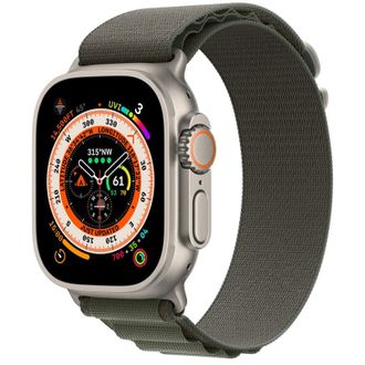 Смарт-часы Apple Watch Ultra GPS + Cellular 49mm Titanium Case with Green Alpine Loop - Medium (MQEW3/MQFN3) - фото 1 Смарт-часы Apple Watch Ultra GPS + Cellular 49mm Titanium Case with Green Alpine Loop - Medium (MQEW3/MQFN3) - фото 1