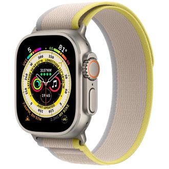 Смарт-часы Apple Watch Ultra GPS + Cellular 49mm Titanium Case with Yellow/Beige Trail Loop - S/M (MNHD3/MNHK3) - фото 1 Смарт-часы Apple Watch Ultra GPS + Cellular 49mm Titanium Case with Yellow/Beige Trail Loop - S/M (MNHD3/MNHK3) - фото 1