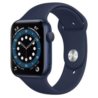 Вживаний Apple Watch Series 6 GPS, 44mm Blue Aluminium Case with Deep Navy Sport Band (M00J3) - фото 1