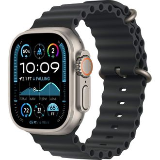 Apple Watch Ultra 2 2024 GPS + Cellular 49mm Natural Titanium Case with Black Ocean Band (MXTL3) - фото 1