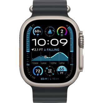 Apple Watch Ultra 2 2024 GPS + Cellular 49mm Natural Titanium Case with Black Ocean Band (MXTL3) - фото 2