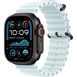 Apple Watch Ultra 2 2024 GPS + Cellular 49mm Black Titanium Case with Ice Blue Ocean Band (MYTC3+MYP83) - фото 1 Apple Watch Ultra 2 2024 GPS + Cellular 49mm Black Titanium Case with Ice Blue Ocean Band (MYTC3+MYP83) - фото 1