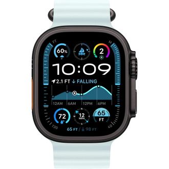 Apple Watch Ultra 2 2024 GPS + Cellular 49mm Black Titanium Case with Ice Blue Ocean Band (MYTC3+MYP83) - фото 2 Apple Watch Ultra 2 2024 GPS + Cellular 49mm Black Titanium Case with Ice Blue Ocean Band (MYTC3+MYP83) - фото 2