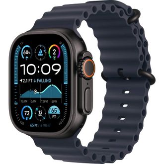 Apple Watch Ultra 2 2024 GPS + Cellular 49mm Black Titanium Case with Navy Ocean Band (MYTC3+MYPA3) - фото 1