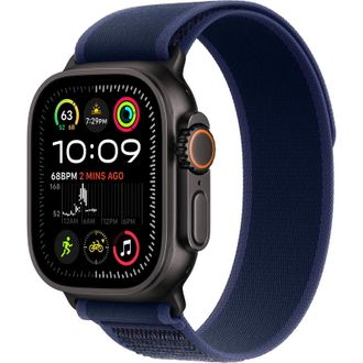 Apple Watch Ultra 2 2024 GPS + Cellular 49mm Black Titanium Case with Blue Trail Loop - M/L (MYTJ3+MYQ83) - фото 1 Apple Watch Ultra 2 2024 GPS + Cellular 49mm Black Titanium Case with Blue Trail Loop - M/L (MYTJ3+MYQ83) - фото 1