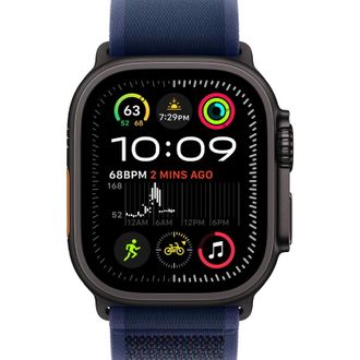 Apple Watch Ultra 2 2024 GPS + Cellular 49mm Black Titanium Case with Blue Trail Loop - M/L (MYTJ3+MYQ83) - фото 2 Apple Watch Ultra 2 2024 GPS + Cellular 49mm Black Titanium Case with Blue Trail Loop - M/L (MYTJ3+MYQ83) - фото 2