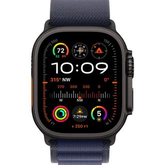 Apple Watch Ultra 2 2024 GPS + Cellular 49mm Black Titanium Case with Navy Alpine Loop - Large (MYTF3+MYPY3) - фото 2