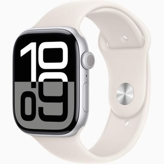 Смарт-годинник Apple Watch Series 10 GPS 46mm Silver Aluminum Case w. Starlight Sport Band - M/L (MWX03+MXM73) - фото 1