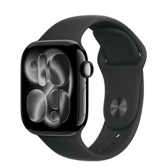 Apple Watch Series 11 GPS + Cellular 42mm Jet Black Aluminum Case with Black Sport Band - S/M (MF834) - фото 1 Apple Watch Series 11 GPS + Cellular 42mm Jet Black Aluminum Case with Black Sport Band - S/M (MF834) - фото 1
