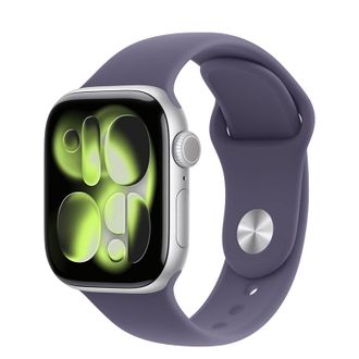 Apple Watch Series 11 GPS 42mm Silver Aluminum Case with Purple Fog Sport Band - M/L (MEU74) - фото 1 Apple Watch Series 11 GPS 42mm Silver Aluminum Case with Purple Fog Sport Band - M/L (MEU74) - фото 1