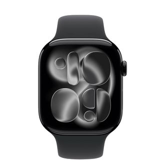 Apple Watch Series 11 GPS 46mm Jet Black Aluminum Case with Black Sport Band - S/M (MEUW4) - фото 2