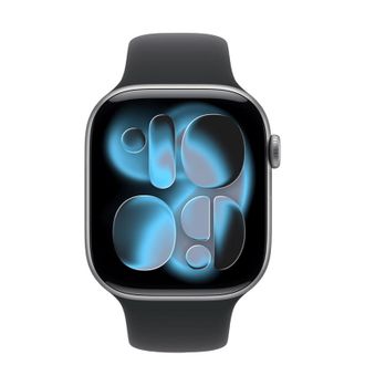 Apple Watch Series 11 GPS + Cellular 46mm Space Gray Aluminum Case with Black Sport Band - M/L (MFCA4) - фото 2
