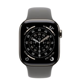 Apple Watch Series 11 GPS + Cellular 42mm Natural Titanium Case with Stone Gray Sport Band - S/M (MF8M4) - фото 2 Apple Watch Series 11 GPS + Cellular 42mm Natural Titanium Case with Stone Gray Sport Band - S/M (MF8M4) - фото 2