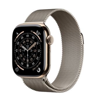 Apple Watch Series 11 GPS + Cellular 42mm Gold Titanium Case with Natural Milanese Loop (MF9M4+MGHY4) - фото 1