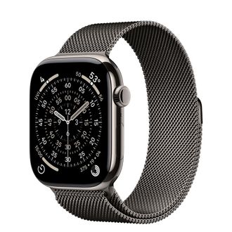 Apple Watch Series 11 GPS + Cellular 46mm Natural Titanium Case with Slate Milanese Loop - S/M (MFAY4+MGJ64) - фото 1