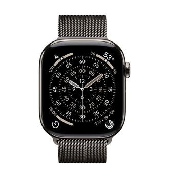Apple Watch Series 11 GPS + Cellular 46mm Natural Titanium Case with Slate Milanese Loop - S/M (MFAY4+MGJ64) - фото 2