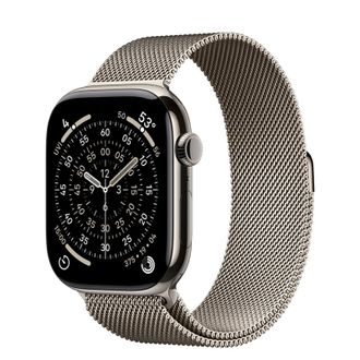 Apple Watch Series 11 GPS + Cellular 46mm Natural Titanium Case with Natural Milanese Loop - M/L (MFD04) - фото 1 Apple Watch Series 11 GPS + Cellular 46mm Natural Titanium Case with Natural Milanese Loop - M/L (MFD04) - фото 1