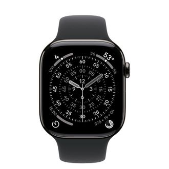 Apple Watch Series 11 GPS + Cellular 46mm Slate Titanium Case with Black Sport Band - M/L (MFD24) - фото 2