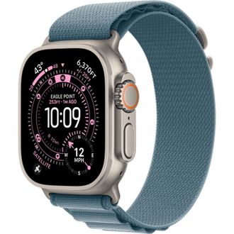 Apple Watch Ultra 3 GPS + Cellular 49mm Natural Titanium Case with Light Blue Alpine Loop - Medium (MEWM4) - фото 1