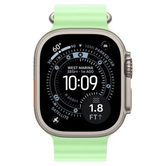 Apple Watch Ultra 3 GPS + Cellular 49mm Natural Titanium Case with Neon Green Ocean Band (MF1V4+MGCF4) - фото 2 Apple Watch Ultra 3 GPS + Cellular 49mm Natural Titanium Case with Neon Green Ocean Band (MF1V4+MGCF4) - фото 2