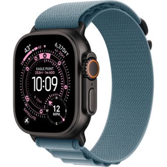 Apple Watch Ultra 3 GPS + Cellular 49mm Black Titanium Case with Light Blue Alpine Loop - Medium (MF254+MG9L4) - фото 1