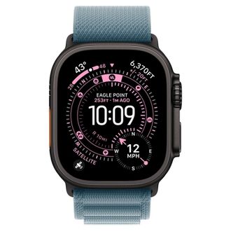 Apple Watch Ultra 3 GPS + Cellular 49mm Black Titanium Case with Light Blue Alpine Loop - Medium (MF254+MG9L4) - фото 2