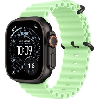 Apple Watch Ultra 3 GPS + Cellular 49mm Black Titanium Case with Neon Green Ocean Band (MF254+MGCL4) - фото 1