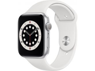 Apple Watch Series 6 GPS + Cellular 44mm Silver Aluminum Case w. White Sport B. (M07F3) Вживаний - фото 1 Apple Watch Series 6 GPS + Cellular 44mm Silver Aluminum Case w. White Sport B. (M07F3) Вживаний - фото 1