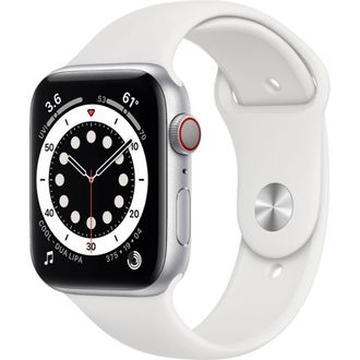 Apple Watch Series 6 GPS + Cellular 44mm Silver Aluminum Case w. White Sport B. (M07F3) Вживаний - фото 2 Apple Watch Series 6 GPS + Cellular 44mm Silver Aluminum Case w. White Sport B. (M07F3) Вживаний - фото 2