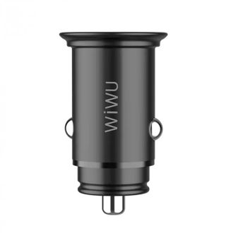 Автомобильная зарядка Wiwu Car Charger, Quick Charge Dual 2x Type C Black - фото 2