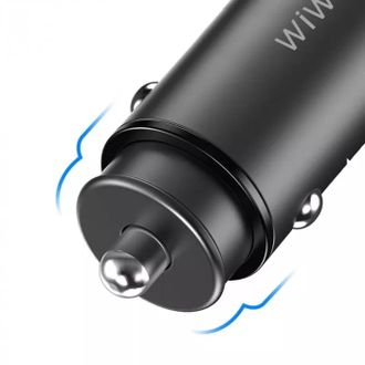Автомобильная зарядка Wiwu Car Charger, Quick Charge Dual 2x Type C Black - фото 3