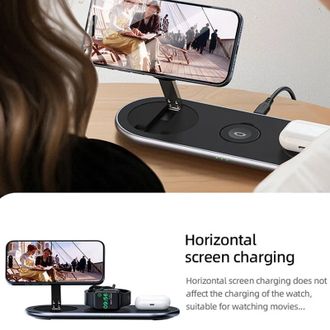Беспроводное зарядное устройство Acefast E19 3in1 Qi2 Desktop Series (Black) - фото 4 Беспроводное зарядное устройство Acefast E19 3in1 Qi2 Desktop Series (Black) - фото 4