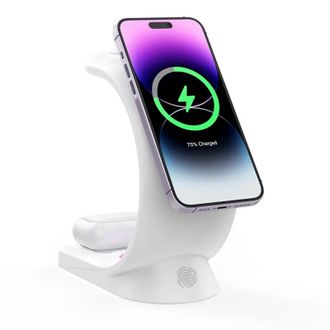 Беспроводное зарядное устройство T17 3 in 1 RGB Light (White) - фото 3 Беспроводное зарядное устройство T17 3 in 1 RGB Light (White) - фото 3