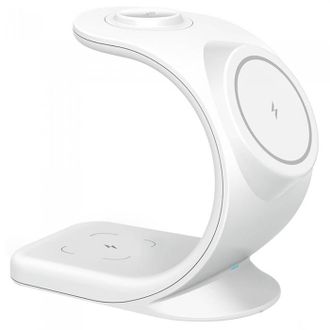 Беспроводное зарядное устройство T17 3 in 1 RGB Light (White) - фото 1 Беспроводное зарядное устройство T17 3 in 1 RGB Light (White) - фото 1