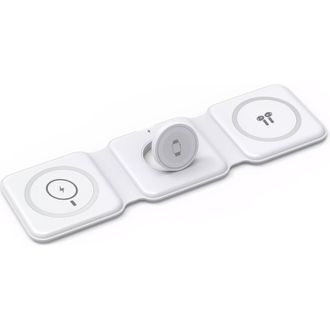 Бездротовий зарядний пристрій WIWU Wireless Fast Charger Foldable 3in1 (M6) White - фото 1 Бездротовий зарядний пристрій WIWU Wireless Fast Charger Foldable 3in1 (M6) White - фото 1