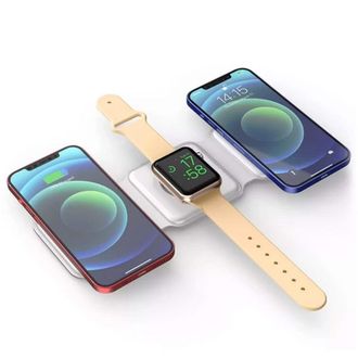 Бездротовий зарядний пристрій WIWU Wireless Fast Charger Foldable 3in1 (M6) White - фото 3 Бездротовий зарядний пристрій WIWU Wireless Fast Charger Foldable 3in1 (M6) White - фото 3