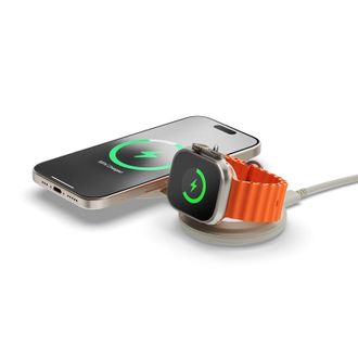Беспроводное зарядное устройство Satechi OntheGo 2-in-1 Wireless Charger Sand (ST-QTG21W) - фото 2