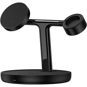 Беспроводное зарядное устройство Baseus Swan 3-in-1 Wireless Magnetic Charging Bracket 20W Black Universal version (WXTE000101) - фото 2 Беспроводное зарядное устройство Baseus Swan 3-in-1 Wireless Magnetic Charging Bracket 20W Black Universal version (WXTE000101) - фото 2